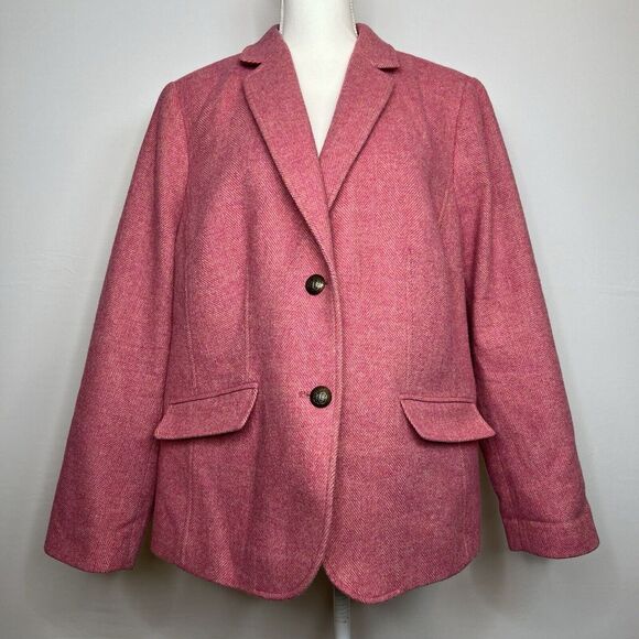 Talbots Jackets & Blazers - Talbots Pink Wool Tea Coffee Cup Lining Business Casual Blazer Jacket Size 18